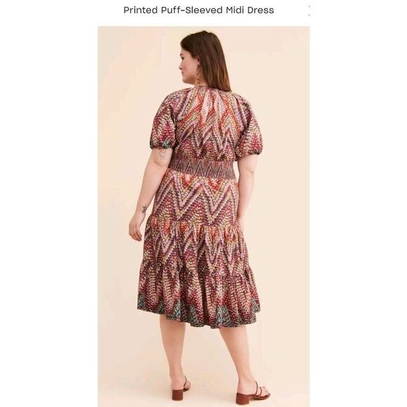 Conditions Apply Anthropologie Plus‎ Size Puff Sleeve Pink Dress Size 20W NWOT - Picture 4 of 16